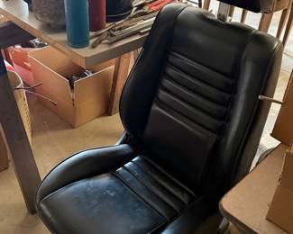 Garage Rolling Work Chair Made From Old Car Seat