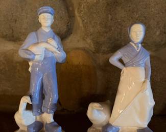 Vintage Blue and White Ceramic Dutch Figurines