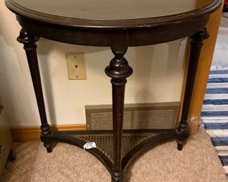 Vintage Black Half-Moon Demilune Console Table