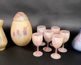 Pastel Art Glass Collection 9 Pieces