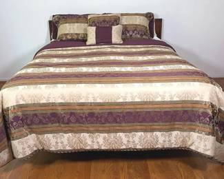 Queen Bed with Mattress, Box Spring Comforter Bedding Set