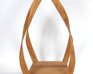 MCM Bentwood Oak Hanging Teardrop Plant Stand