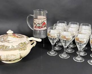Johnson Brothers Friendly Village Holiday Collection Glassware, Pitcher Covered Ser