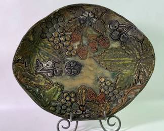 Domar Hand Painted Ceramic with Sterling Silver Decorations. Israel