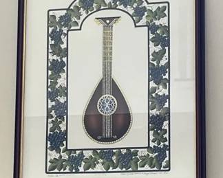 Mandolin Print Features Verses from Psalms of David, Is ArtistSigned
