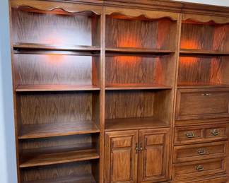 Wooden 3 Piece Bookcase Unit