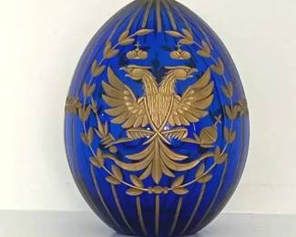 Cobalt Blue Crystal FabergeStyle Egg