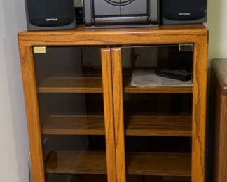 Panasonic CD Stereo System SA AK330, Optimus Speakers, and Cabinet