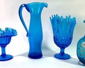 Fenton Sapphire Blue Glassware and More Vintage
