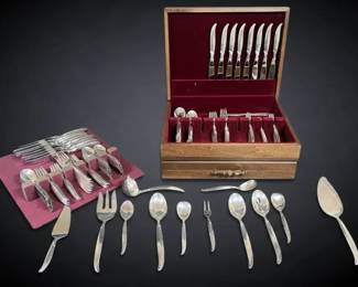 Rogers Bros. SilverPlated Flatware Set and Storage Chest, Vintage