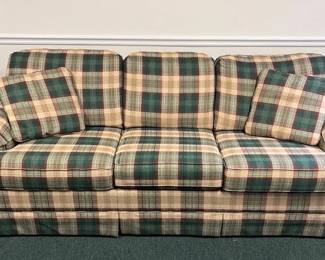LaZBoy Plaid Short Queen Sleeper Sofa PullOut Bed with Matching Pillows