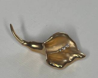 Franklin Mint 14k Gold Calla Lily Brooch