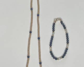 14k Gold and Lapis Lazuli Bead Jewelry