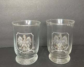 Polish Eagle Etched Glassware