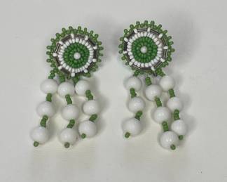 Vintage Beaded Tassel Earrings