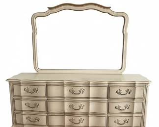 French Provincial Style Bedroom Dresser with Mirror
