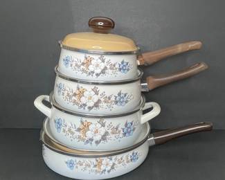 Vintage Johann Haviland Crowning Fashion Enamelware Cookware