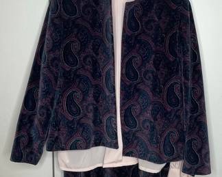 Brownstone Studio Paisley Velvet Jacket and Skirt with Kristen Blouse