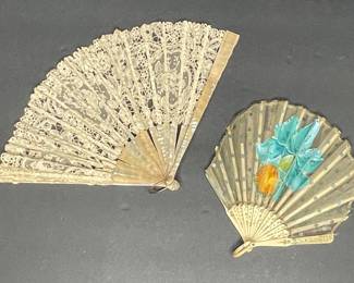 Vintage Lace Mother of Pearl and Decorative Hand Fans