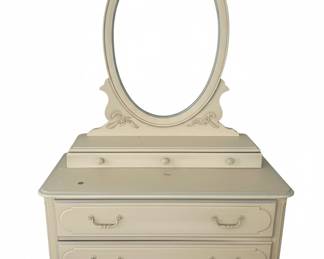 Vintage French Provincial Vanity with Mirror