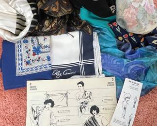 Vintage Designer Scarves with Instructional Guides