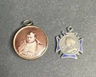 Napoleon Portrait Pendant and Enamel Cross Medal