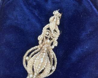 Victorian Seed Pearl Brooch