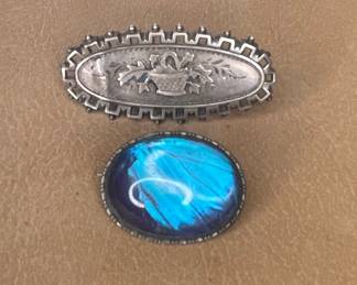 British Sterling Silver Brooches