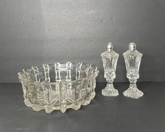 Crystal Bowl and Salt and Pepper Shakers