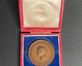French Bronze Commemorative Medal in Presentation Case