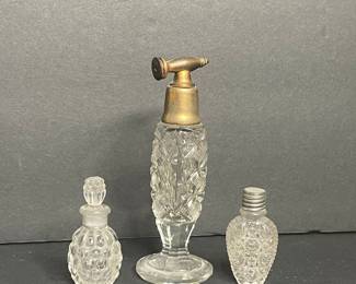 Vintage Crystal Perfume Bottles and Atomizer