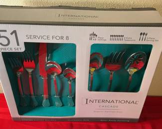 Lot 64: International Cascade 51-Piece Stainless Steel Flatware Set