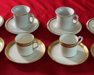 Lot 49: Set of Eight Porcelain Espresso Cups and Saucers, Spode & NCF