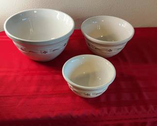 Lot 55: Set of Three Longaberger Pottery Mixing Bowls