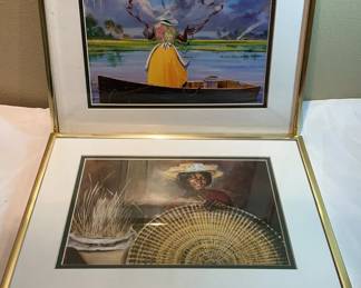 Lot 5: 2 Framed Gullah Artwork Prints.