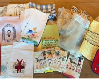 Lot 69: Assorted Vintage Embroidered and Decorative Linens