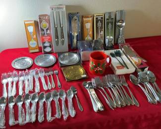 Lot 50: Mixed German Flatware and Pewter Serving Items