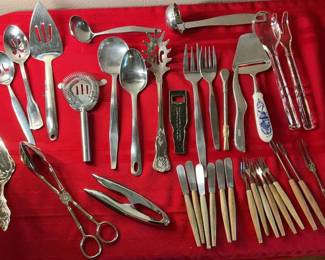 Lot 65: Assorted Unique and Vintage Serving Utensils
