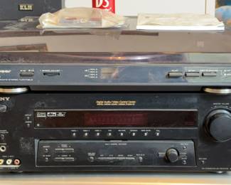 Sony Digital AV Control Center, Model STR-DE695, Pioneer Automatic Stereo Turn Table, Model PL-990, And KLH Wired Speakers, Qty 5