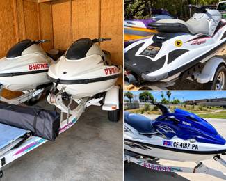 Jet Ski Trio on Trailers