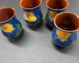 Set 4 Brink glazed cups