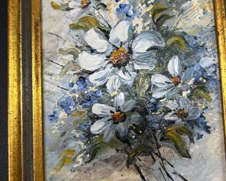 Small floral still life signed Hughes