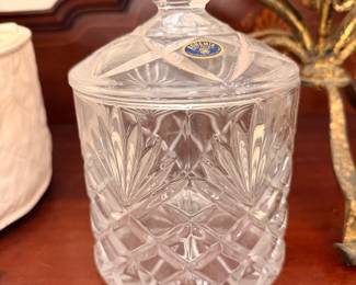 Bohemia Lead Crystal Covered Jar – Beautiful decorative lead crystal jar with original Bohemia label.