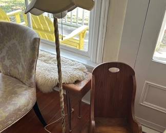 Vintage Lamp & Children's Rocking Chair
