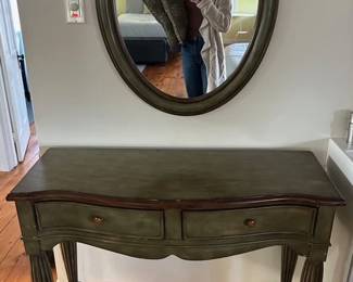 Vintage Style Console Table w/ Matching Mirror
