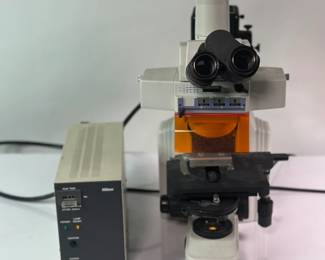Lot 111: Nikon Eclipse E400 Trinocular Fluorescence Microscope w/ Y-FL & HB-10103AF