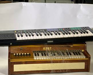 Lot 130: Lot of 2 Vintage Studio Keyboards including (1) Kent Electric Chord Organ, (1) Yamaha PSR-12 Synthesizer Keyboard