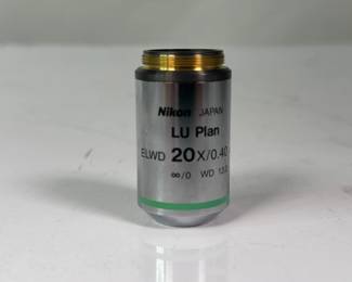 Lot 72: Nikon LU Plan ELWD 20x/0.40 A ∞/0 WD 13 BD Microscope Objective Lens