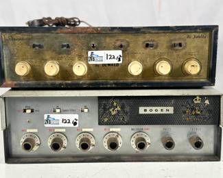 Lot 122: Lot of 2 Vintage Tube Amplifiers including (1) DeWald Stereophonic Amplifier, (1) Bogen MX60 Mixer Amplifier