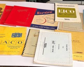 Lot 562: Lot of (17) Vintage Vacuum Tube Test Equipment Manuals including Hickok 539C Tube Tester, Triplett 3444 Tube Analyzer